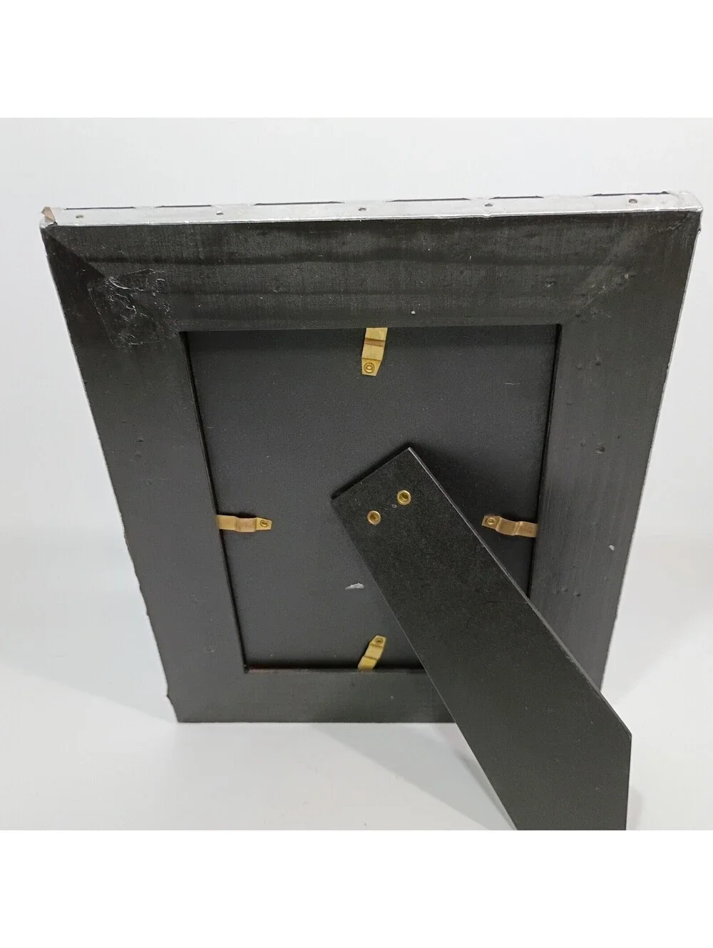 Black Wooden Silver Metal Handmade Scroll Design Boho Photo 5x7 Picture Frame